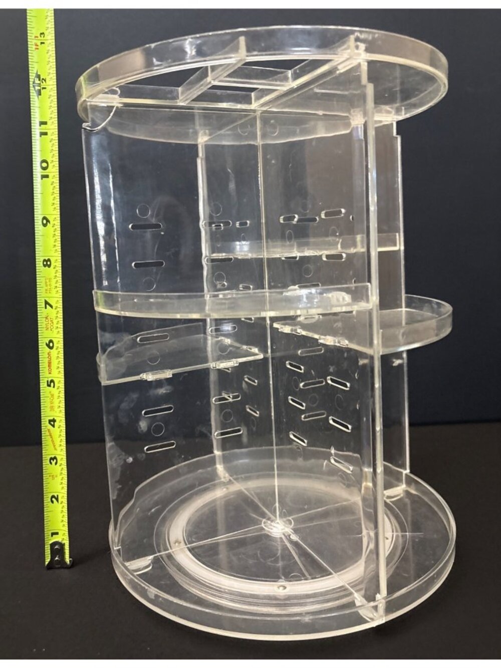 Clear Acrylic Makeup Organizer Storage Carousel With Adjustable Compartments - Picture 9 of 9